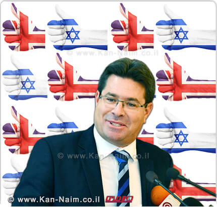 אופיר אקוניס, שר המדע, שר המדע והטכנולוגיה ברקע: דגלי ישראל בריטניה