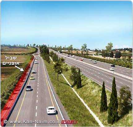 הדמיה פרויקט כביש 77-722, כולל שביל אופניים בין צומת התשבי לצומת רמת ישי צילום נתיבי ישראל עיבוד צילום שולי סונגו ©
