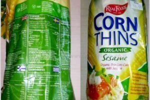 Corn Thins Organic Sesame מהיצרן Real Foods אינן אורגניות