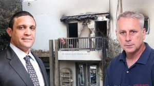 נזקי השריפה רק במושבה זכרון יעקב, כ-50 מיליון ₪ ערן סיב ו-עו"ד חיים מסילתי | צילום: ראובן רפ