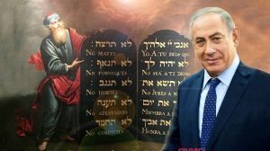 בנימין נתניהו ומשה רבינו עם 10 הדיברות | צילומים: קובי גדעון לע"מ, ויקיפדיה | עיבוד צילום: שולי סונגו