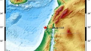 רעידות אדמה 3 בסולם מגניטודה לפי מומנט הורגשה הבוקר מצפון לעיר חיפה | איור מפה: המכון הגיאופיסי לישראל
