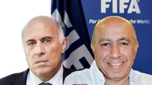 חבר הכנסת חבר הכנסת בהלול בהלול ויושב ראש התאחדות הכדורגל הפלסטינית, מר ג'יבריל רג'וב | עיבוד צילום: שולי סונגו©
