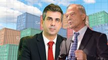 שר הכלכלה מר אלי כהן משמאל נגד נשיא איגוד לשכות המסחר עורך דין אוריאל לין מימין | עיבוד צילום: שולי סונגו ©