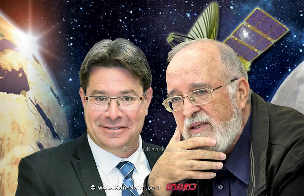 שר המדע אופיר אקוניס האריך את כהונת פרופ' יצחק בן ישראל יושב ראש סוכנות החלל הישראלית צילום: חן גלילי | עיבוד צילום: שולי סונגו ©