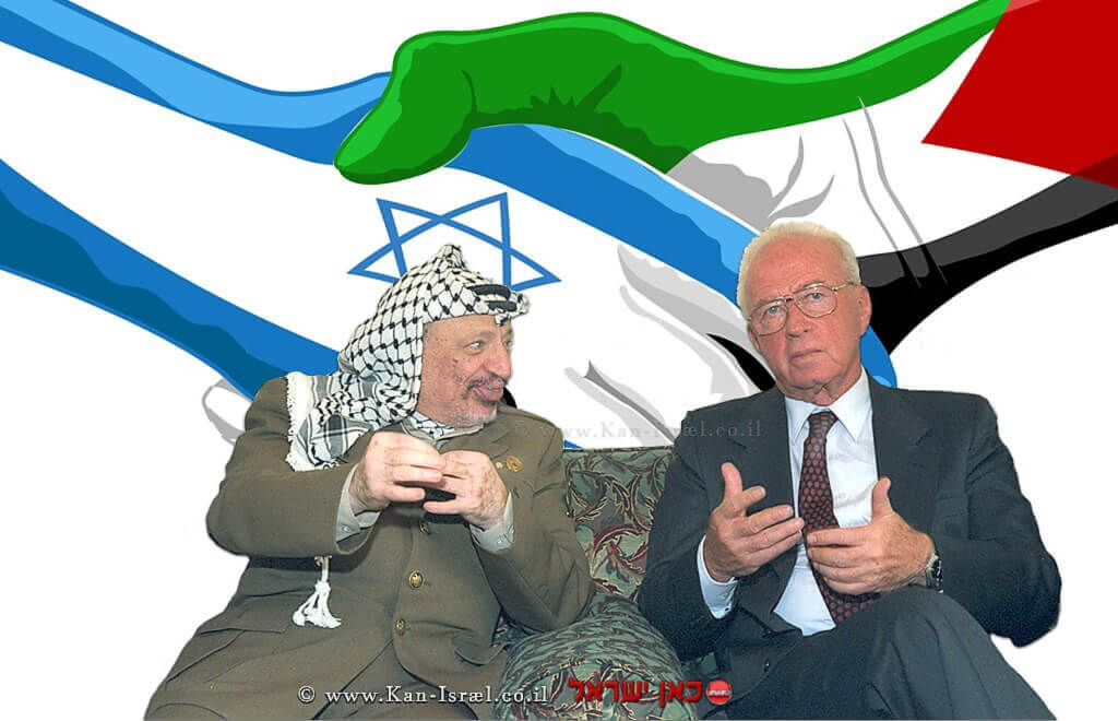 שני ידידים: יאסר ערפאת ויצחק רבין | צילום: סער יעקב | לשכת עיתונות ממשלתית | עיבוד צילום: שולי סונגו © שני ידידים: יאסר ערפאת ויצחק רבין | צילום: סער יעקב | לשכת עיתונות ממשלתית | עיבוד צילום: שולי סונגו ©
