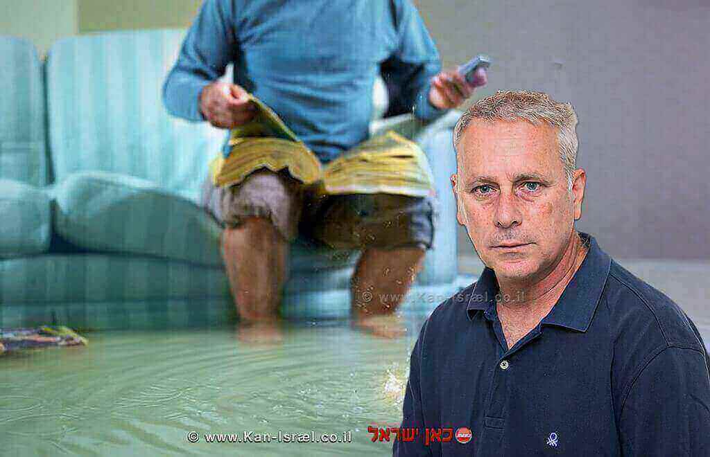 ערן סיב, יושב ראש התאחדות קבלני שיפוצים בישראל | רקע: דייר בדירתו המוצפת ערן סיב יושב ראש התאחדות קבלני שיפוצים בישראל ברקע: דייר בדירתו המוצפת