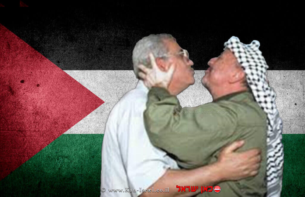 יאסר ערפאת עם אבו מאזן ברקע: דגל פלסטין | עיבוד: שולי סונגו © יאסר ערפאת עם אבו מאזן ברקע: דגל פלסטין | עיבוד: שולי סונגו ©