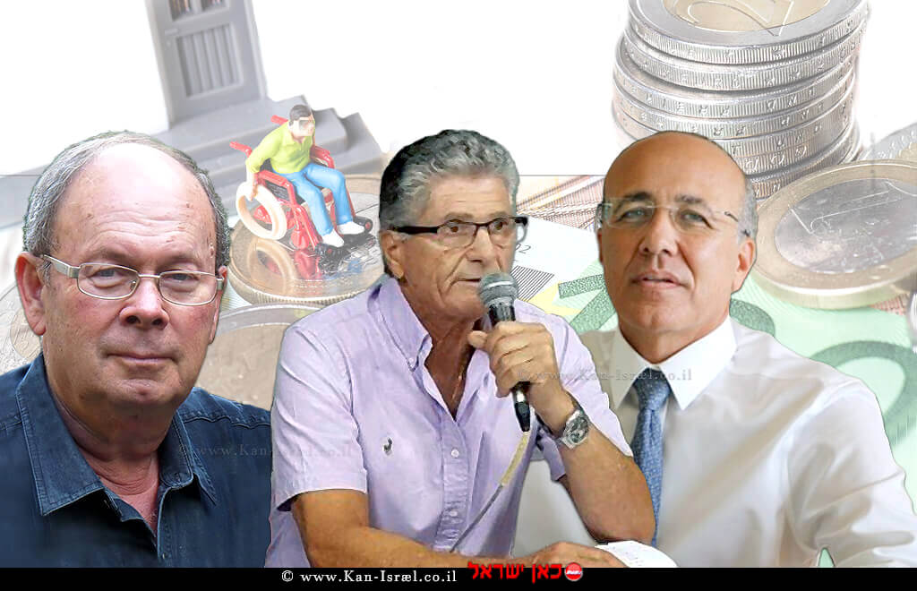דר' משה ברקת הממונה על שוק ההון, ביטוח וחיסכון, פליצ׳ה (פנחס) פלד יושב ראש תנועת אומץ ודר' משה גורדון | עיבוד: שולי סונגו