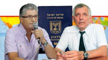 פליצ'ה (פנחס) פלד יושב ראש תנועת אומץ וכן חבר צוות משפטי בתנועה, עורך דין חיים נתיב מימין, ברקע: דרכון | עיבוד צילום ממחושב: שולי סונגו©