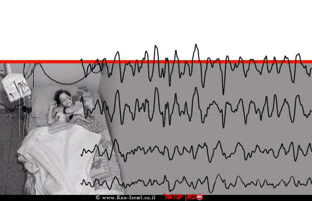 ילדה ישנה במעבדת השינה ביהח סורוקה, גלי המוח המוקלטים מצביעים על כך שהיא נמצאת בשינה עמוקה | צילום: אוניברסיטת בן-גוריון