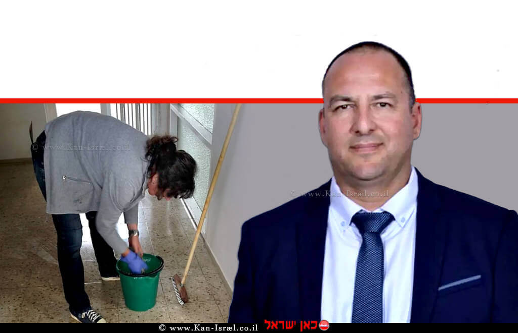 נועם שמעון לוי, בעל חברת 'ש.אור, המספקת שירותי ניקיון' מהוד השרון, מואשם באינוס, מעשים מגונים והטרדה מינית | רקע: עובדת ניקיון | צילום פייסבוק, עיבוד ממחושב: שולי סונגו© נועם שמעון לוי, בעל חברת 'ש.אור, המספקת שירותי ניקיון' מהוד השרון | רקע: עובדת ניקיון | צילום פייסבוק, עיבוד ממחושב: שולי סונגו©