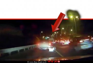 תיעוד המרדף המשטרתי אחר גנב הרכב בישוב גני תקווה בסיומו קפץ החשוד מן הגשר | צילום: דוברות המשטרה