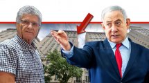ראש הממשלה מר בנימין נתניהו ויושב ראש תנועת אומץ מר פליצ׳ה פלד ברקע: בניין דירות בשדרה החמישית בו דירה הרשומה על שם נתניהו | צילום: depositphotos | עיבוד ממחושב: שולי סונגו©