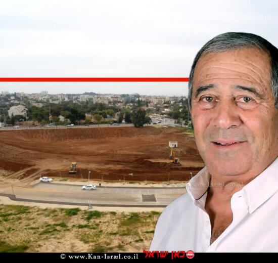 שמואל בוקסר ראש עיריית נס ציונה ברקע: בניית מאגר ההשהייה "נס 130" לקליטת עד 10,000 קוב מים בראשון לציון | עיבוד צילום: שולי סונגו ©
