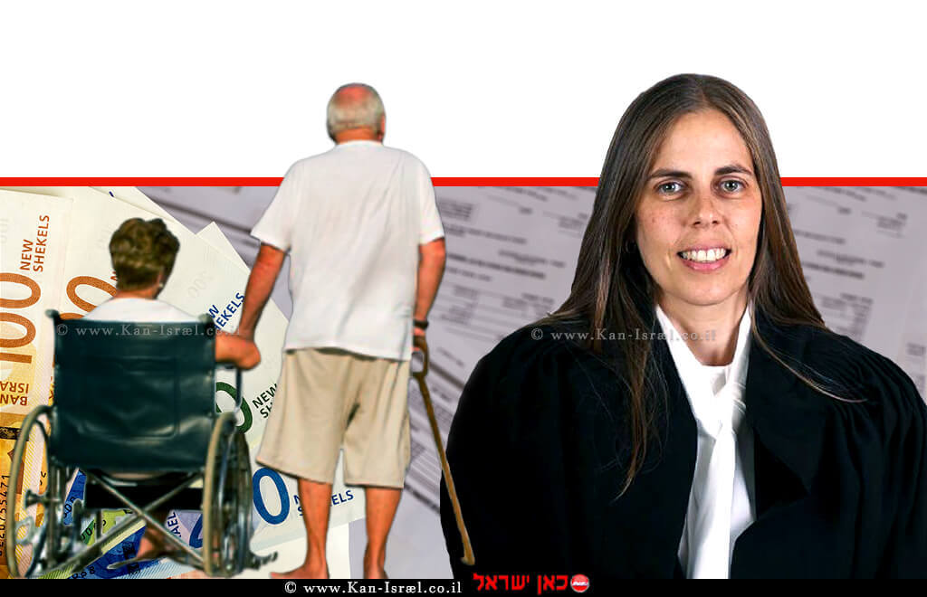 כב’ השופטת ג’ויה סקפה שפירא ברקע: זוג קשישים, שטרות כסף, הדמייה | עיבוד צילום: שולי סונגו © כב’ השופטת ג’ויה סקפה שפירא ברקע: זוג קשישים, שטרות כסף, הדמייה | עיבוד צילום: שולי סונגו ©