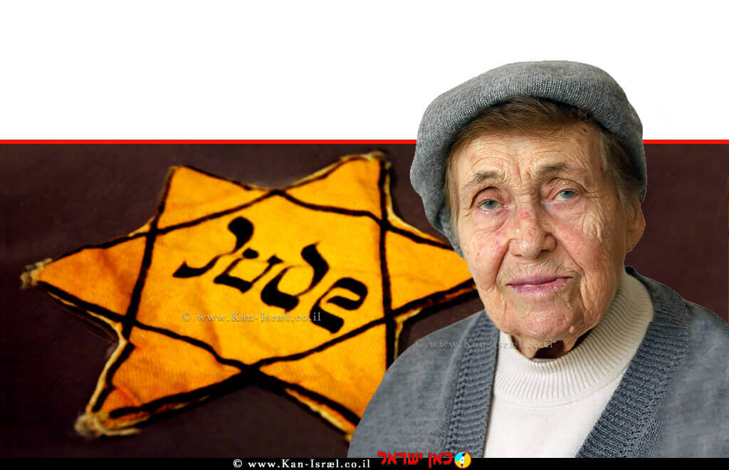 מניה ביגונוב ניצולת שואה מדליקת משואת יום הזיכרון לשואה ולגבורה | עיבוד ממחושב: שולי סונגו©