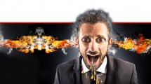 גבר עצבני אש, הדמייה | צילום רקע: Depositphotos | עיבוד צילום: שולי סונגו ©