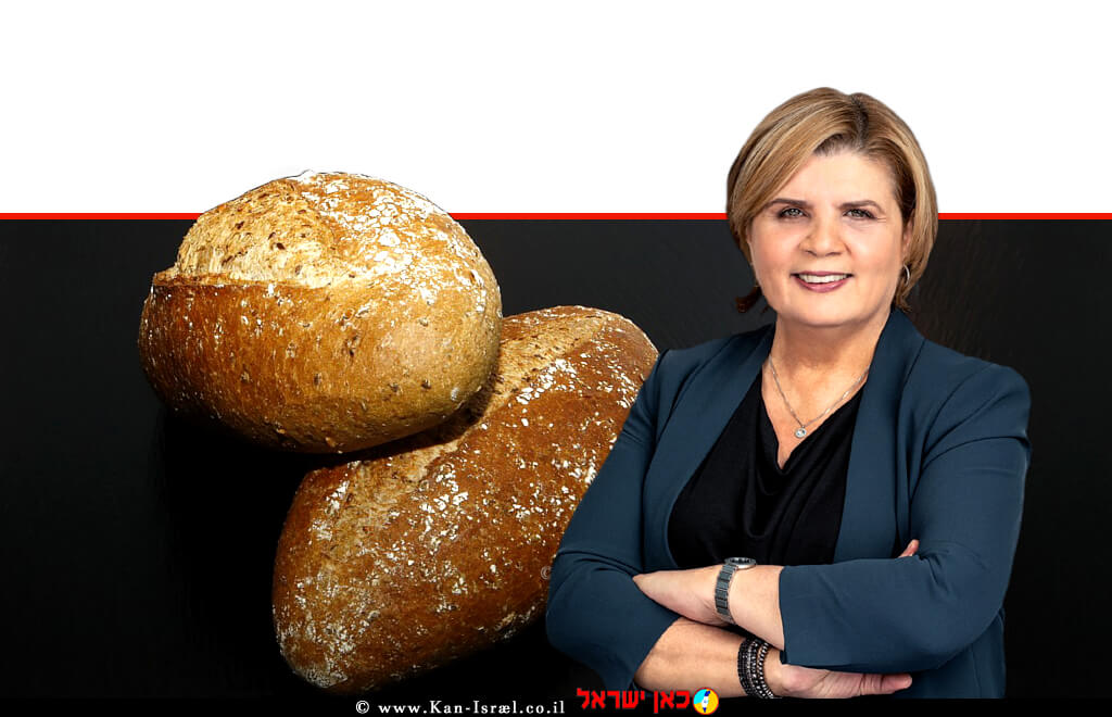אורנה ברביבאי, שרת הכלכלה והתעשייה, המשרד מעודד צריכת מזון בריא, כמו בצילום הרקע של Pixabay.com: לחם מקמח מלא | עיבוד צילום: שולי סונגו ©