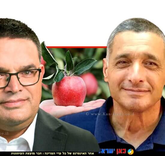 ירון בלחסן מנכל ארגון מגדלי הפירות בישראל עם חבר כנסת מיכאל ביטון יושב ראש ועדת הכלכלה בכנסת | צילום: ארגון מגדלי הפירות | צילום: ינאי יחיאל, ויקימדיה | עיבוד: שולי סונגו©