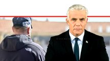 ראש הממשלה יאיר לפיד, ברקע: שוטר במשטרת ישראל | צילומים: לעמ, משטרת ישראל | עיבוד צילום: שולי סונגו©
