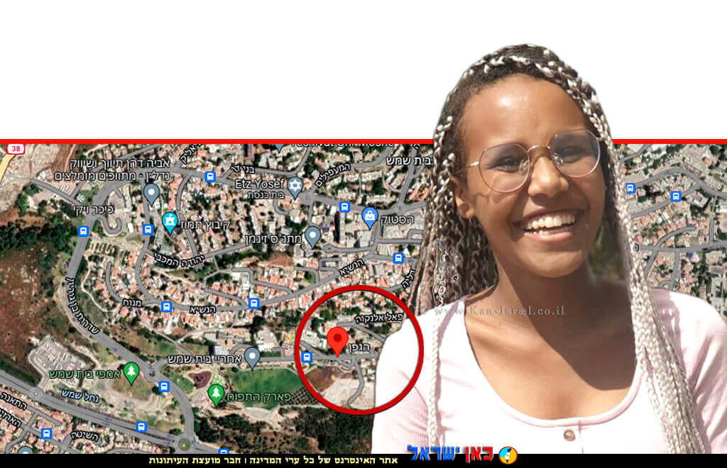 צהיינש וורקו בת 17 נעדרת מביתה בעיר בית שמש ברקע רחוב הגפן בעיר, על פי מפת גוגל | צילום: משפחתי | עיבוד צילום: שולי סונגו© צהיינש וורקו בת 17 נעדרת מביתה בעיר בית שמש ברקע רחוב הגפן בעיר, על פי מפת גוגל | צילום: משפחתי | עיבוד צילום: שולי סונגו©