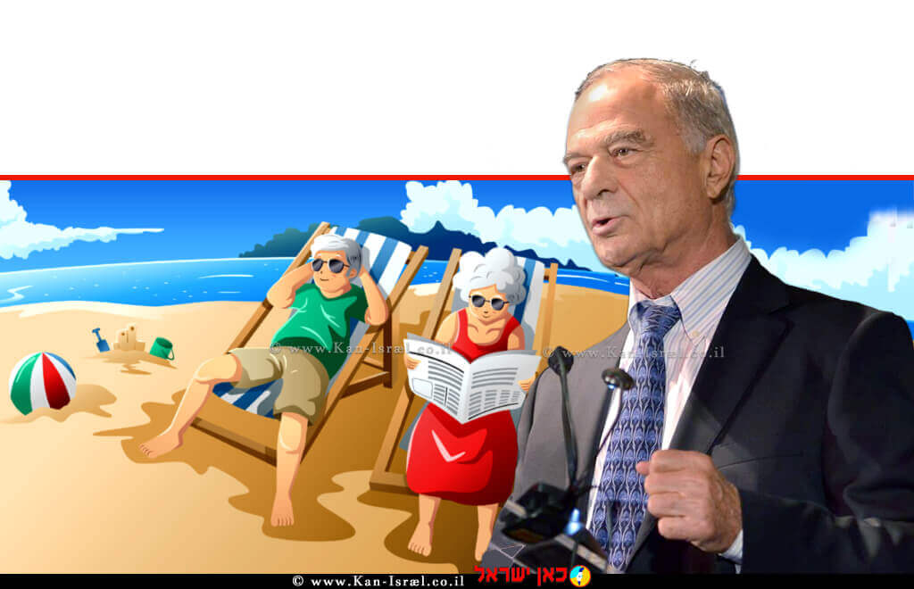עורך דין אוריאל לין נשיא איגוד לשכות המסחר, ברקע איור של זוג ותיק הנהנה מהפנסיה בחוף הים | עיבוד צילום: שולי סונגו© עורך דין אוריאל לין נשיא איגוד לשכות המסחר, ברקע איור של זוג ותיק הנהנה מהפנסיה בחוף הים | עיבוד צילום: שולי סונגו©
