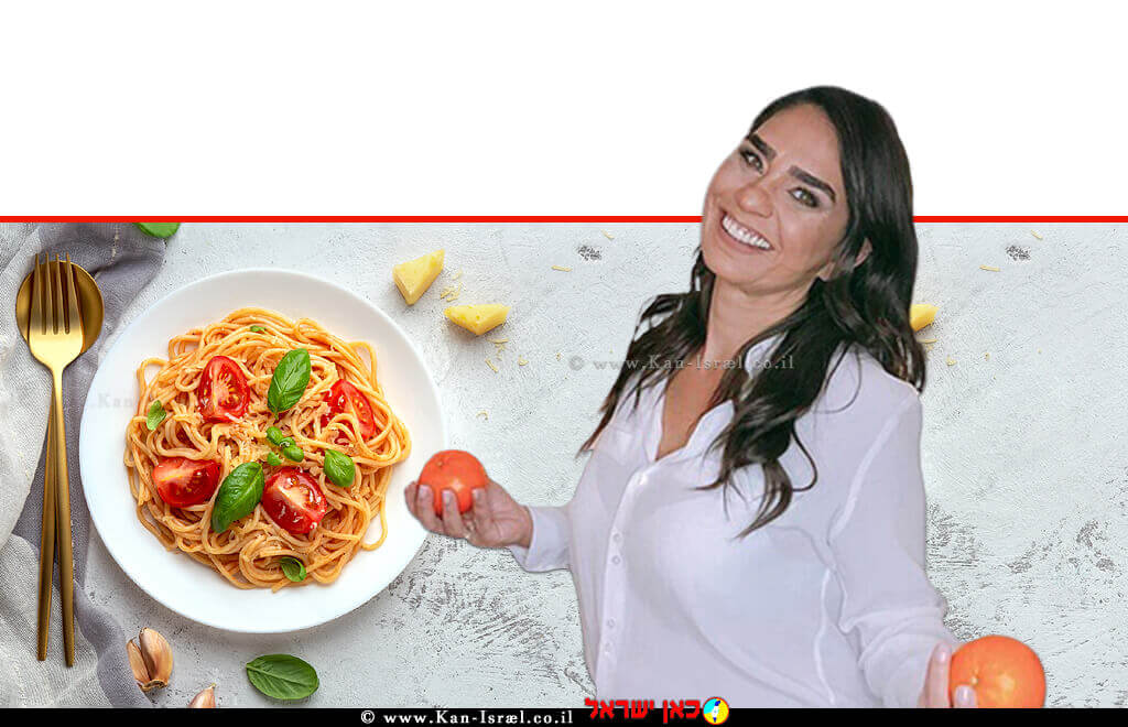 חלי ממן, מייסדת רשת המתמחה באורח חיים בריא, ברקע: לרגל יום הפסטה הבינלאומי, מתכון פסטה ברוטב רוזה | עיבוד צילום: שולי סונגו©