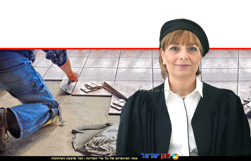כב' שופטת בבית המשפט העליון יעל וילנר צילום: הרשות השופטת, ברקע: עובד מבצע עבודות קרמיקה | צילום: Depositphotos | עיבוד צילום: שולי סונגו © כב' שופטת בבית המשפט העליון יעל וילנר צילום: הרשות השופטת, ברקע: עובד מבצע עבודות קרמיקה | צילום: Depositphotos | עיבוד צילום: שולי סונגו ©