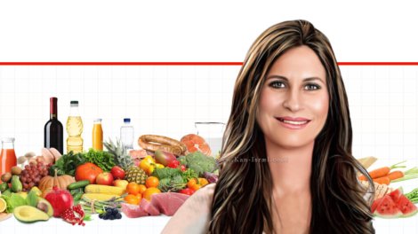 שירה נחושתן ביטון, דיאטנית קלינית מהמרכז הרפואי 'מדיקל טופ' ברקע: מזונות עשירים בוויטמין B12 על רקע לבן, קונספט של מזון בריא | צילום: מדיקל טופ | צילום: 123rfCom | עיבוד: Photolab | עיבוד צילום: שולי סונגו ©