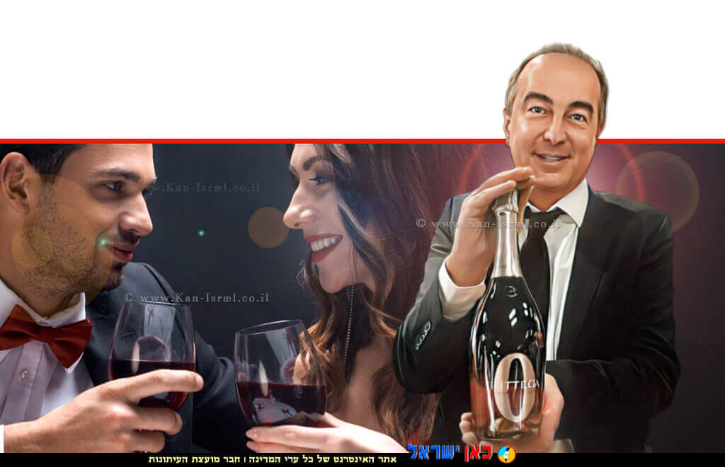 סנדרו בוטגה יזם איטלקי והמייסד של Bottega Spa, חברה איטלקית ידועה הידועה בייצור יינות ברקע: זוג נאהבים עם כוסות יין | צילום: 123rfCom | עיבוד: Photolab | עיבוד צילום: שולי סונגו ©