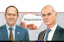 נשיא איגוד לשכות המסחר, עורך דין אוריאל לין ו-שר הכלכלה ניר ברקת ברקע: רגולציה לאספקת הביקוש למוצרים חיוניים במלחמה | עיבוד: Photolab | עיבוד צילום: שולי סונגו ©