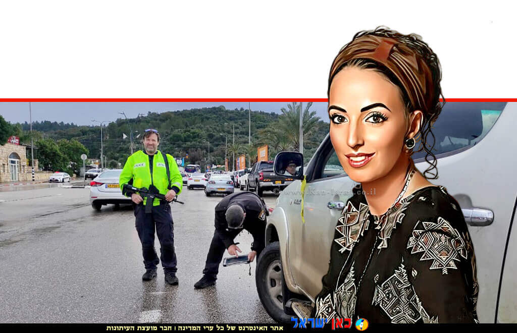 עידית סילמן שרה להגנת הסביבה ברקע: פעילות אכיפה נגד כלי רכב מזהמים ומרעישים בחריש והסביבה צילום: המשרד להגנת הסביבה | עיבוד: Photolab | עיבוד צילום: שולי סונגו ©