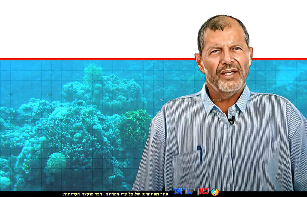 יצחק בן דוד (בנדה) סמנכ"ל בכיר לאכיפה במשרד להגנת הסביבה ברקע: שונית האלמוגים, מפרץ אילת, צילום: ד"ר דרור צוראל, המשרד להגנת הסביבה | עיבוד: Photolab | עיבוד צילום: שולי סונגו ©
