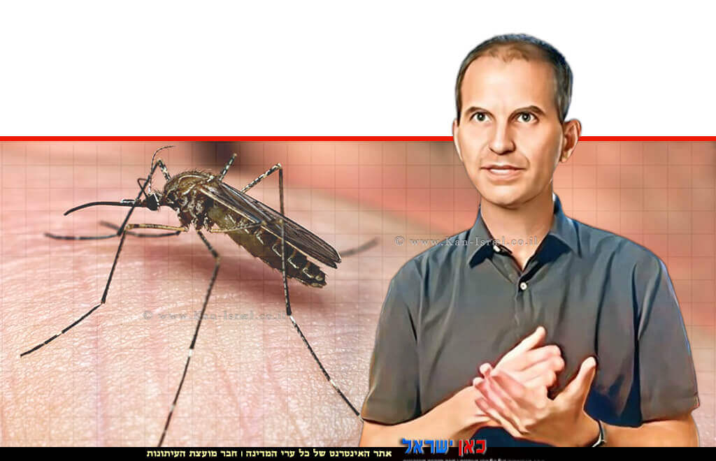ד"ר שי רייכר מנהל אגף מזיקים והדברה במשרד להגנת הסביבה ברקע: יתושה נגועה בנגיף קדחת מערב הנילוס | עיבוד: Photolab | עיבוד צילום: שולי סונגו © ד"ר שי רייכר מנהל אגף מזיקים והדברה במשרד להגנת הסביבה ברקע: יתושה נגועה בנגיף קדחת מערב הנילוס | עיבוד: Photolab | עיבוד צילום: שולי סונגו ©