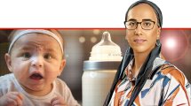מלכה אלבז, מנכ"לית בית לחם יהודה, צילום: יובל יוסף ברקע: תינוק חסר ישע רעב | עיבוד: Photolab | עיבוד צילום: שולי סונגו ©