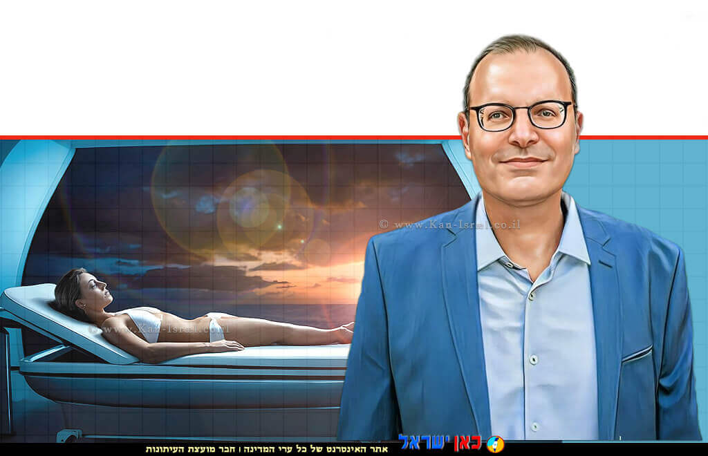 מנכ”ל האגודה למלחמה בסרטן, מר משה בר חיים ברקע אישה משתזפת ב-מיטת שיזוף | צילום: בינה מלאכותית, 123rf-com | עיבוד: Photolab | עיבוד צילום: שולי סונגו © מנכ”ל האגודה למלחמה בסרטן, מר משה בר חיים ברקע אישה משתזפת ב-מיטת שיזוף | צילום: בינה מלאכותית, 123rf-com | עיבוד: Photolab | עיבוד צילום: שולי סונגו ©