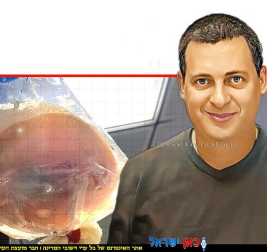 ד"ר שלמה גראז רופא וטרינר ראשי לייבוא וייצוא בעלי חיים בשירותים הווטרינריים במשרד החקלאות ברקע: חתול ים שהוברח | צילום: משרד החקלאות | צילום: בינה מלאכותית | עיבוד: Photolab | עיבוד צילום: שולי סונגו ©