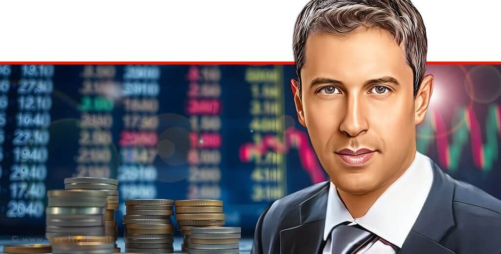 נמרוד ספיר, מנכ"ל איגוד בתי ההשקעות, צילום: רז רוגובסקי, ברקע: השקעות בבורסה | הדמייה: בינה מלאכותית | ביצוע עם GeminiGoogle | עיבוד: Photolab | עיבוד צילום: שולי סונגו ©