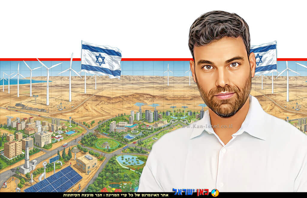 מנכל המשרד להגנת הסביבה, רמי רוזן, צילום: שלומי אמסלם, לע”מ ברקע: הדמייה באמצעות בינה מלאכותית GeminiGoogleCom | עיבוד: Photolab | עיבוד צילום: שולי סונגו ©