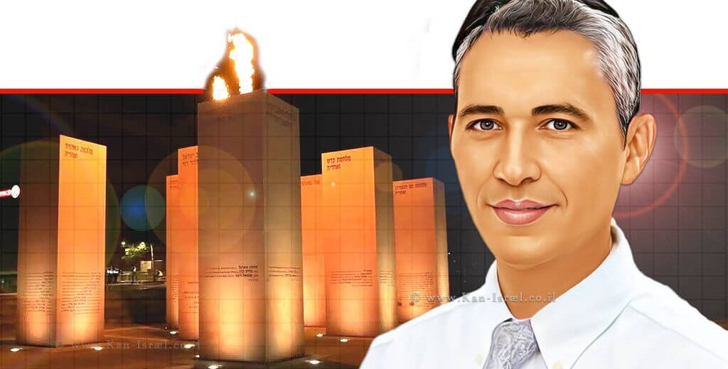 יו"ר המחנה המאמין ותנועת שס בחדרה ר' בועז ביטון ממקימי ארגון מחברים בין אחים ברקע: אנדרטת נופלים בעיר חדרה | עיבוד: Photolab | עיבוד צילום: שולי סונגו©