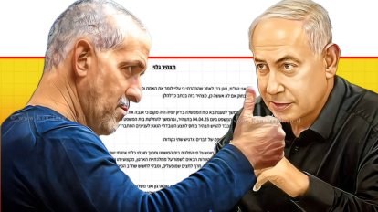 ראש הממשלה מר בנימין נתניהו מולו רונן בר ראש השב"כ ברקע: תצהיר בר לבג"ץ | צילום: לע"מ | דו"ץ | עיבוד: Photolab | עיבוד צילום: שולי סונגו©