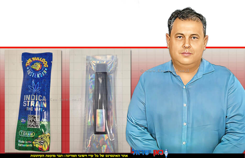  ד"ר רוני ברקוביץ, מנהל האגף לאכיפה ופיקוח במשרד הבריאות ברקע: סם ממשפחת ה'נייס גאי' שנקרא; ADB-BUTINACA | צילום: משרד הבריאות | בינה מלאכותית של Gemini Google | עיבוד: Photolab | עיבוד צילום: שולי סונגו©