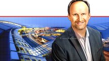 ברוס מילר, היו"ר הגלובלי ומנכ"ל Populous על רקע נמל התעופה הבינלאומי אינצ'ון, דרום קוריאה | עיצוב: עיצוב: Fentress Architects | עיבוד: Photolab | עיבוד צילום: שולי סונגו©
