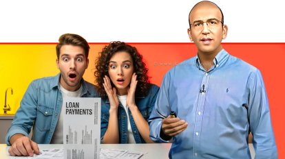 רו"ח אייל חדד, הממונה על שיתוף בנתוני אשראי, בנק ישראל ברקע: זוג צעיר המומים על תשלומי הלוואות | צילום דוברות בנק ישראל | הדמייה באמצעות בינה מלאכותית של Gemini Google | עיבוד: Photolab | עיבוד צילום: שולי סונגו©