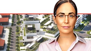 רותי שוורץ יושבת ראש הוועדה המחוזית חיפה, צילום: באדיבות מינהל התכנון  Depositphotos ברקע: אחוזת נעורים בגרעין כרכור הוותיקה שבפרדס חנה | עיבוד: Photolab | עיבוד צילום: שולי סונגו©