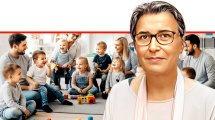 פרופ' קלודי טל פסיכולוגית התפתחותית ברקע: ילדים צעירים והורים הנותנים תחושת ביטחון וידיעה שהם אחראים ופנויים עבורם | הדמייה באמצעות בינה מלאכותית של Gemini Google | עיבוד: Photolab | עיבוד צילום: שולי סונגו©