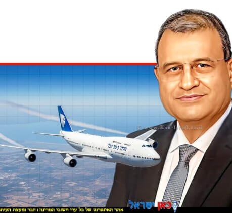 הממונה על הרשות להגנת הצרכן ולסחר הוגן מר יעקב (קובי) זריהן ברקע מטוס נוסעים | הדמייה באמצעות בינה מלאכותית של Gemini Google | עיבוד: Photolab | עיבוד צילום: שולי סונגו©