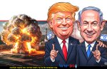 טרמפ ונתניהו מרוצים ברקע: פיצוץ במתקן גרעיני בטהרן | הדמייה בינה מלאכותית של Gemini Google | הדמייה: בינה מלאכותית, 123rf-com | עיבוד: Photolab | עיבוד: Photolab | עיבוד צילום: שולי סונגו