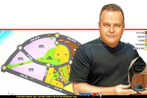 ראש העיר אשקלון, תומר גלאם, ברקע מתחמי מלונאות ומסחר אטרקטיביים במיוחד בשכונת עיר ימים – הבלוט | צילום: עיריית אשקלון | עיבוד: Photolab | עיבוד צילום: שולי סונגו©